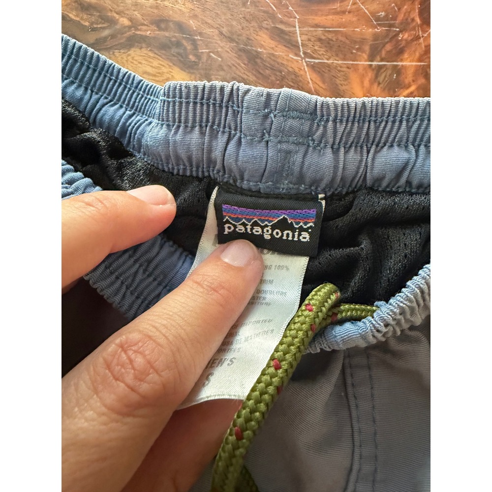 Patagonia Vintage Baggies Shorts Mens Small Blue Grey Made in USA Destroyed - Picture 5 of 11